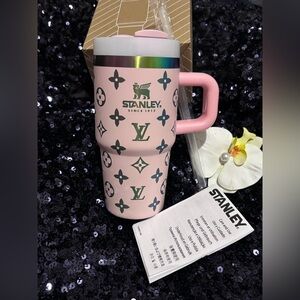 Stanley Pink Patterned Travel Mug with Handle